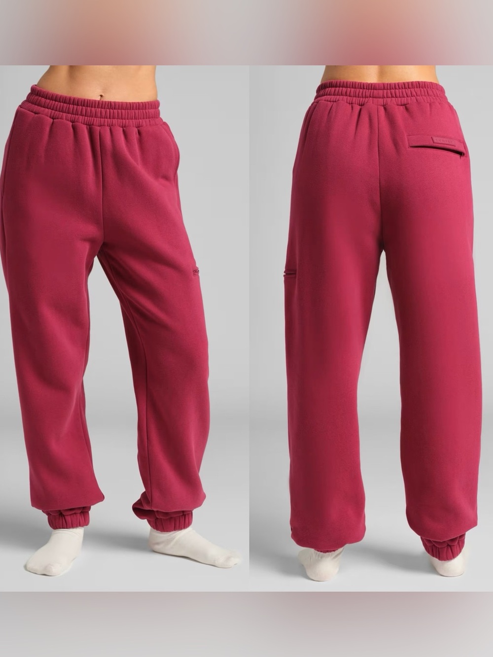 Comfrt Airplane Mode CloudTouch Heavy Weight Fleece Travel Sweatpants Raspberry